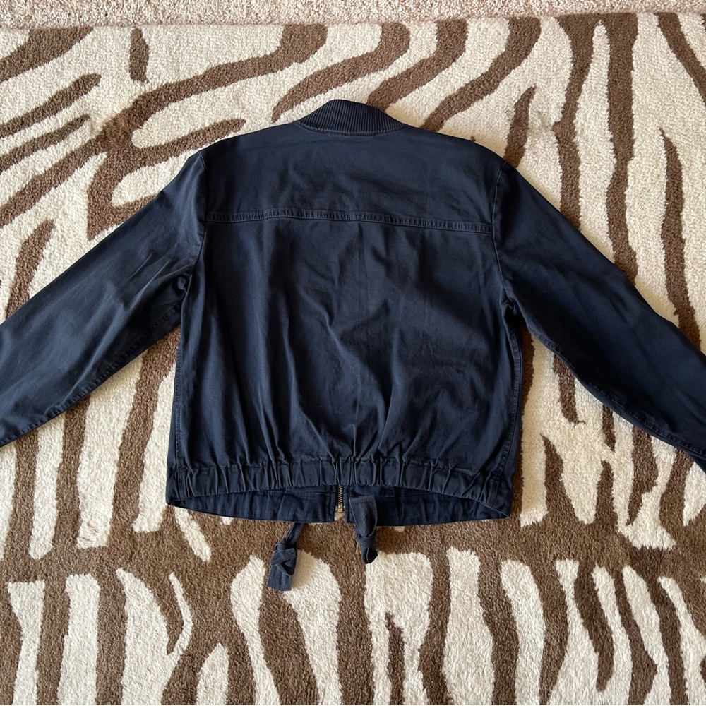 J Crew Garment Dyed Bomber Jacket S Navy - Picture 3 of 5
